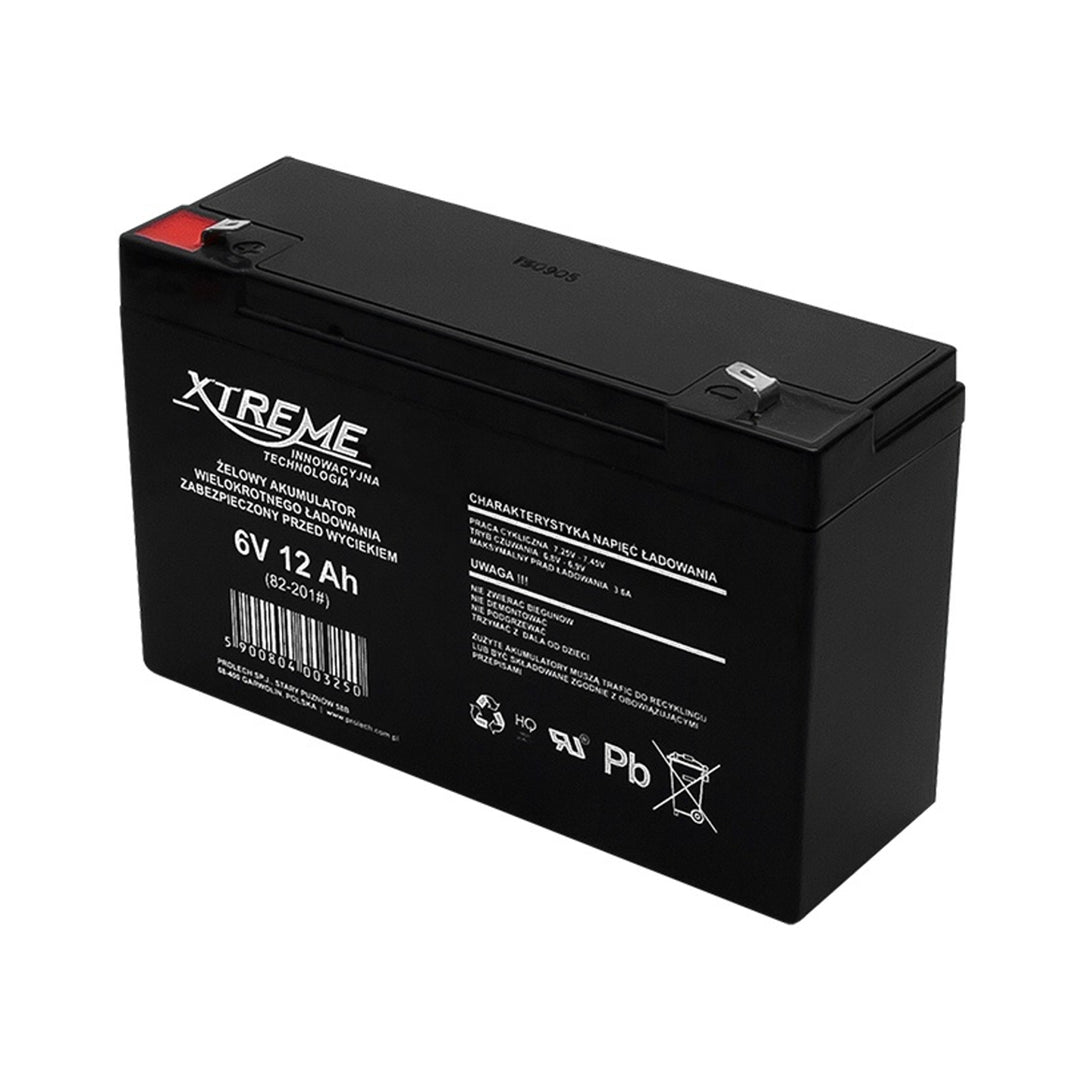 Gél akkumulátor 6V 12Ah Xtreme karbantartásmentes AGM UPS számára