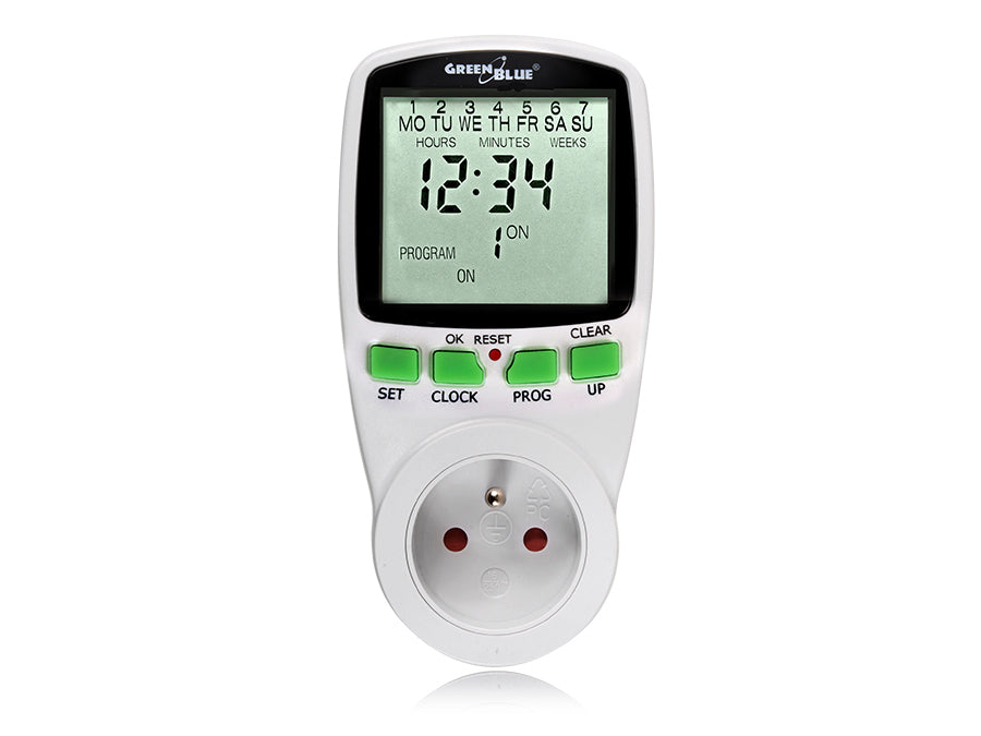 A GreenBlue GB105 idő / digitális időzítő 16 programot képes akár 240 programot programozni
