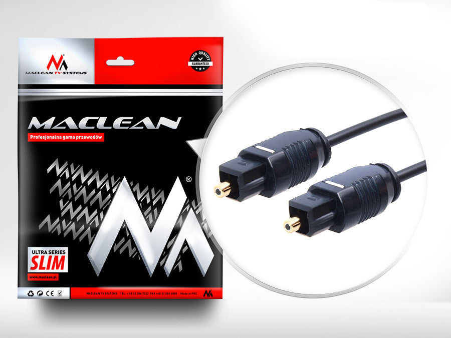 Toslink T-T ULTRA SLIM optikai kábel 0,5m Maclean MCTV-750