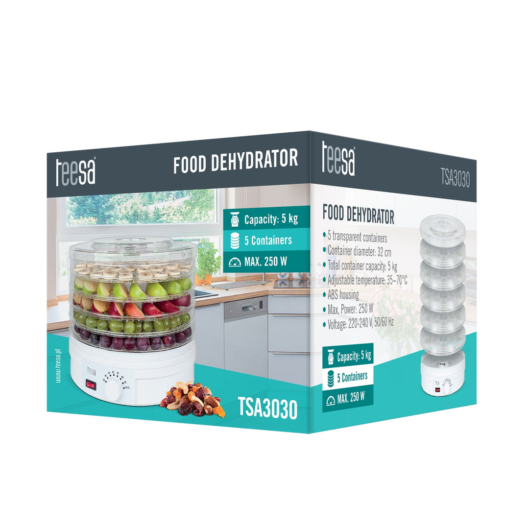 Dehidrátor gyümölcsök, zöldségek, mashrooms és fűszernövény szárító TSA3030 Teesa