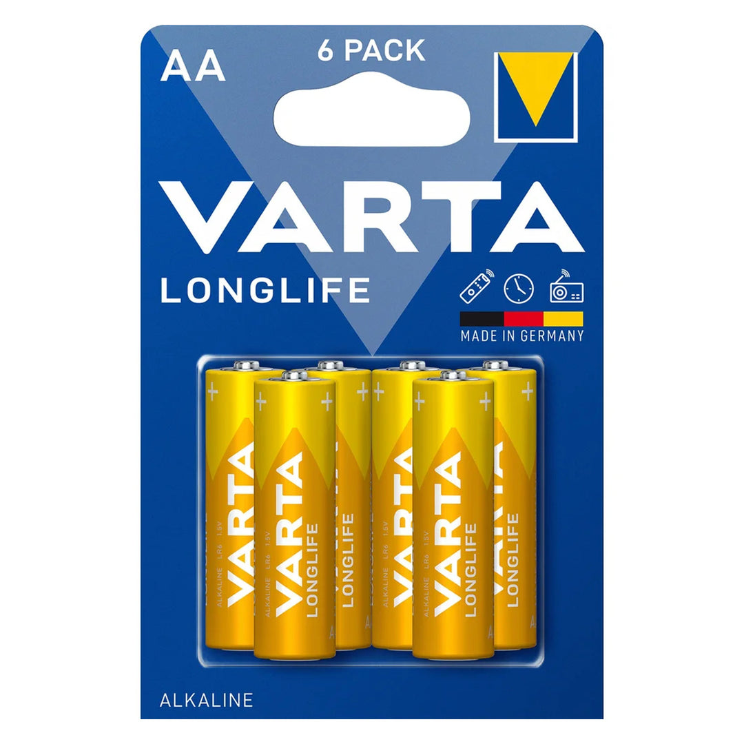 6x Varta R-06 R06 AA 1.5V alkáli hosszú élettartamú elem