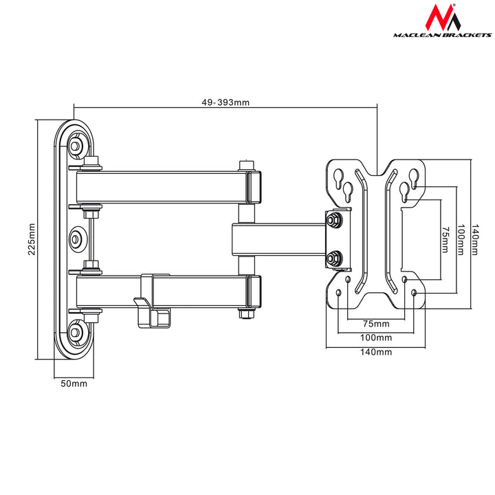 TV tartó 13-23 "30kg Maclean MC-740 DO LED 13-23 ROTARY
