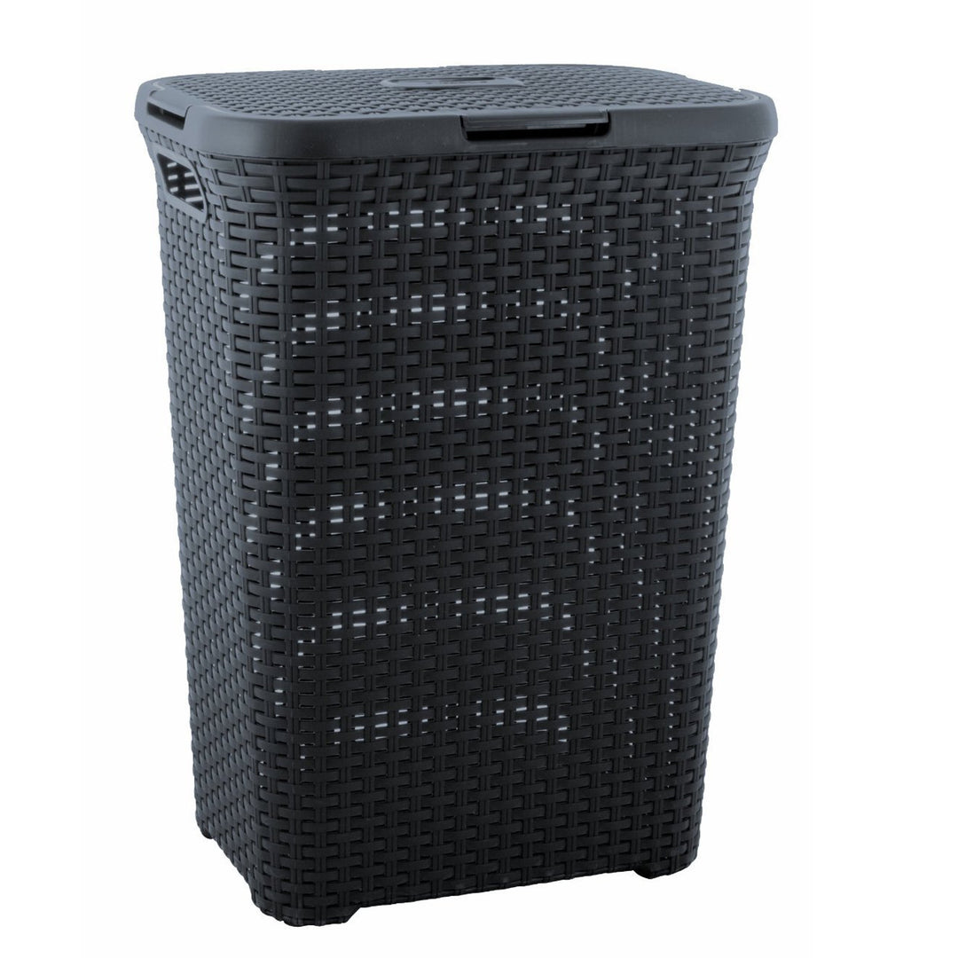 Curver szennyeskosár, áttört mintás, 60L, sötétszürke, Natural Style
