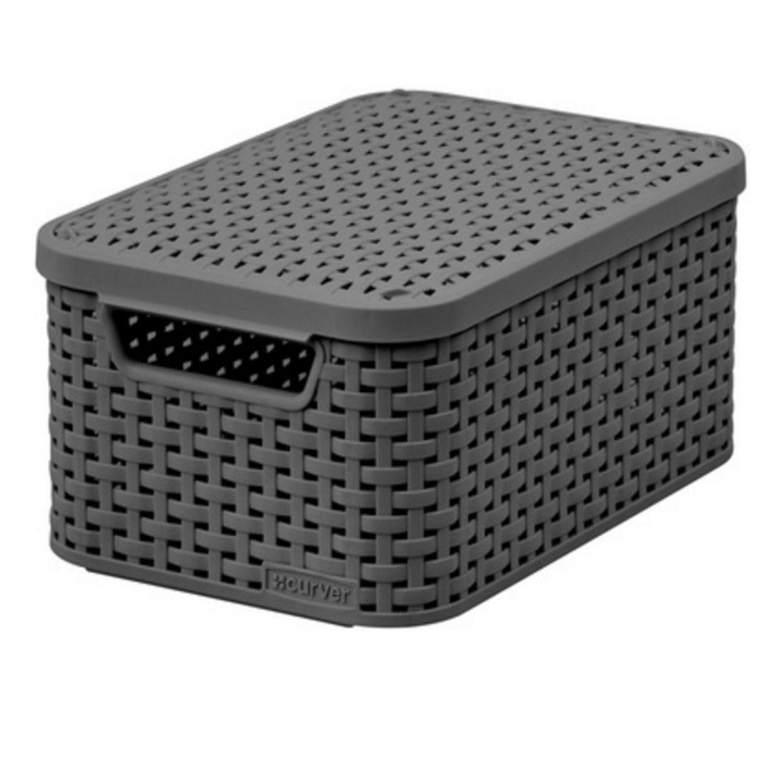 Fedeles kosár Curver Rattan Style S sötétszürke