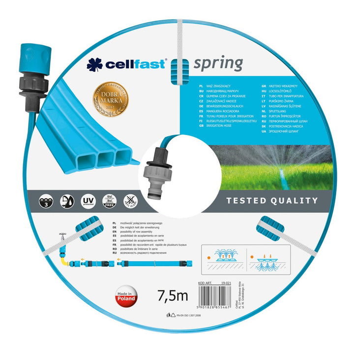 Cellfast locsolótömlő, háromcsatornás, UV-álló, 7,5 m, tavaszi