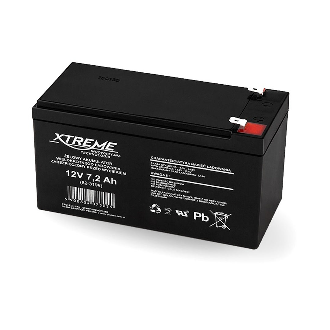 AGM (Absorbent Glass Mat) zselés akkumulátor XTREME 12V 7.2Ah