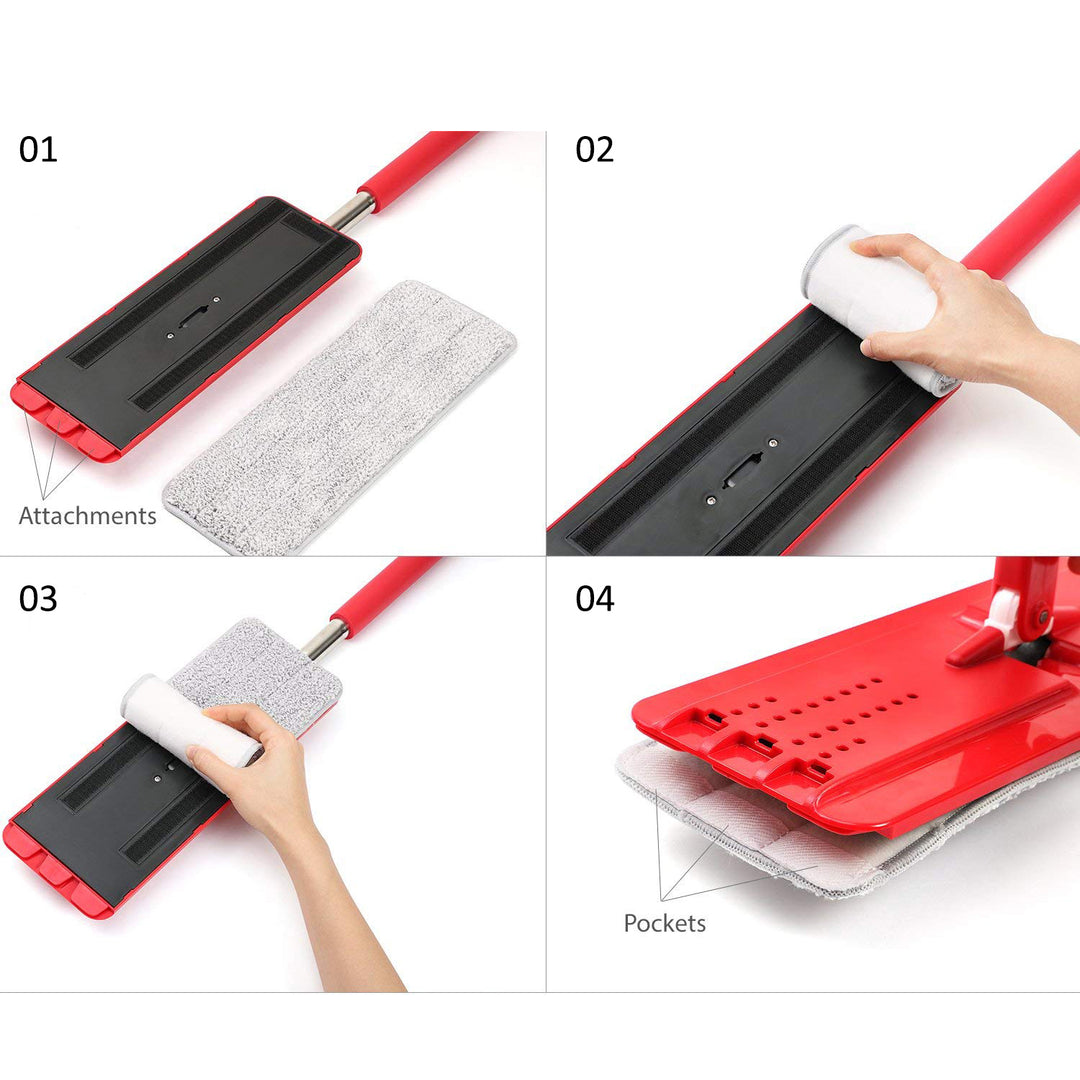 Lapos mop ráncokkal + két darab mikroszálas HQ GreenBlue Maxiclean GB850