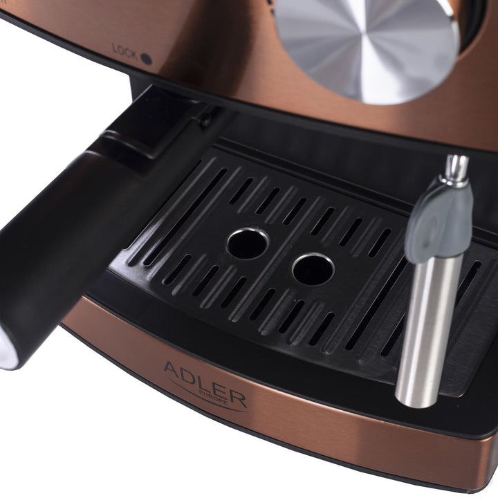 Adler eszpresszógép, 15 bar, 850W, tejhabosító, AD4404cr