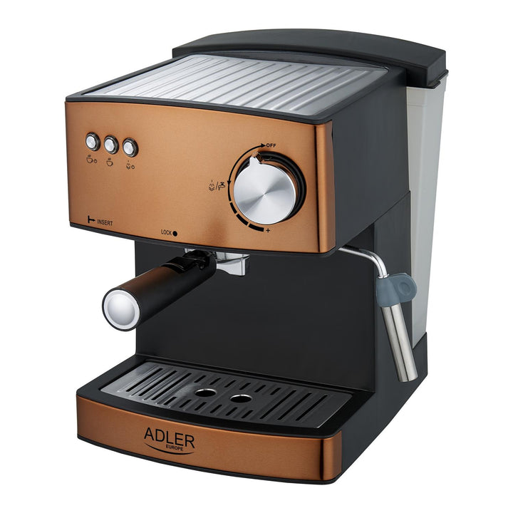 Adler eszpresszógép, 15 bar, 850W, tejhabosító, AD4404cr