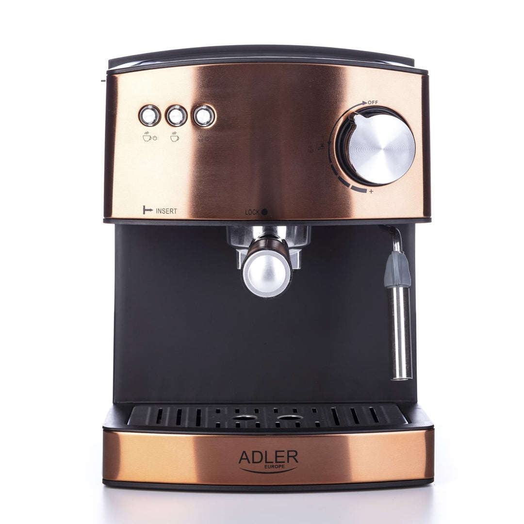 Adler eszpresszógép, 15 bar, 850W, tejhabosító, AD4404cr