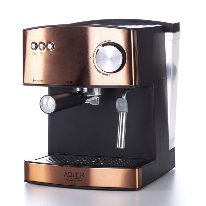 Adler eszpresszógép, 15 bar, 850W, tejhabosító, AD4404cr