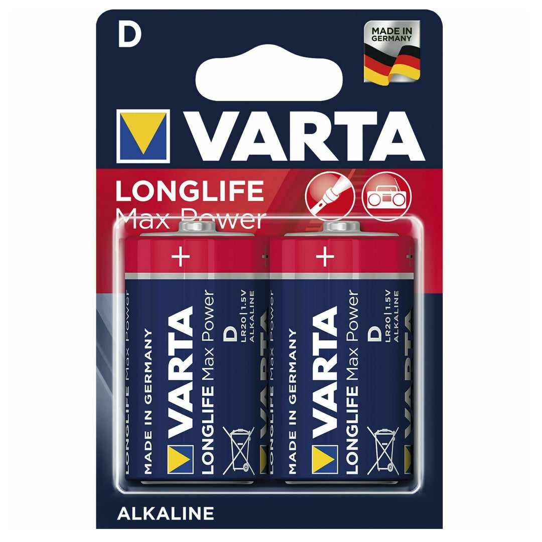 2x Varta Longlife Max Power R20 lúgos akkumulátorok
