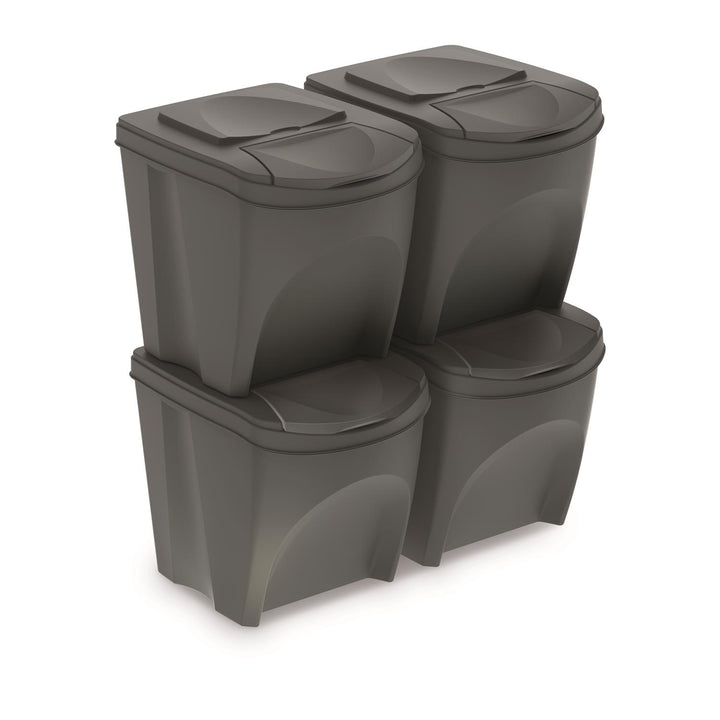 Sortibox újrahasznosító tartályok 4x25L szürke szettje