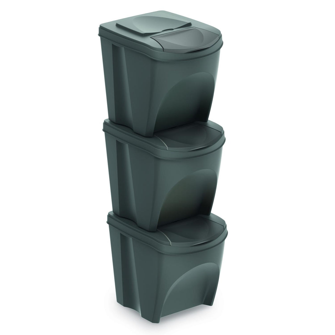 Sortibox hulladékválogató készlet 3x25L szürke
