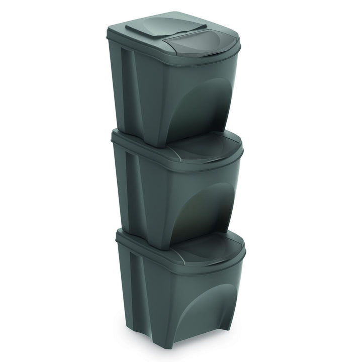 Sortibox hulladékválogató készlet 3x25L szürke