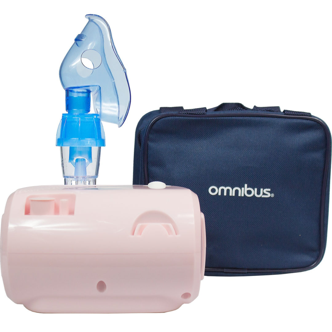 Omnibusz inhalátor, folyamatos működés, 2 maszk, tartalék szűrők, por rózsaszín, BR-CN116B