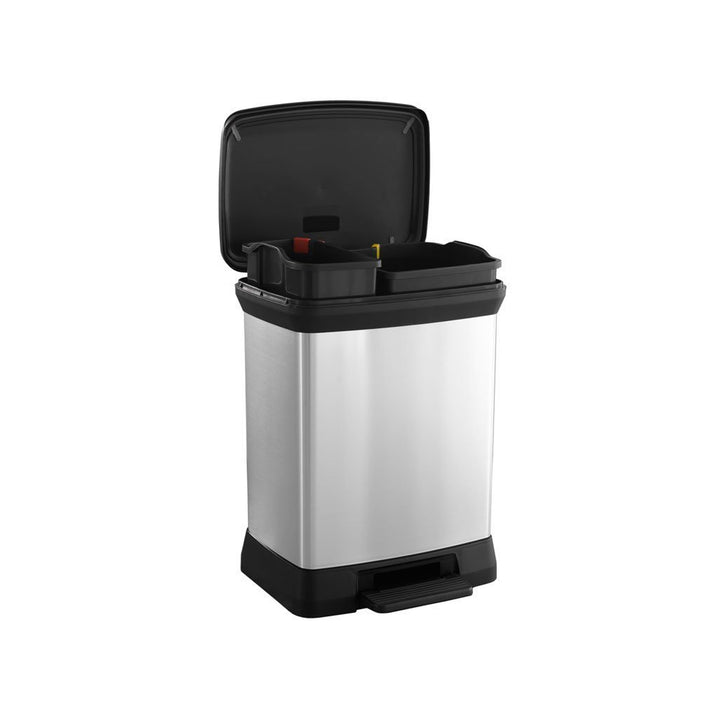 Curver Deco Bin fémezett 10+18 literes pedálos kuka újrahasznosításhoz