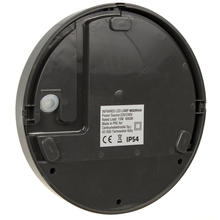 Infravörös mozgásérzékelő LED lámpa MCE291 GR 1100lm 15W IP54 Maclean Energy szín szürke