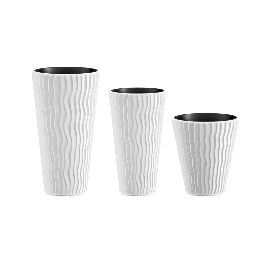 Sandy Slim betétes virágcserép DPSP400-S449 - fehér