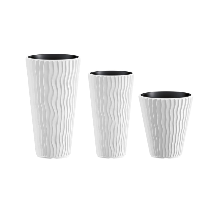 Sandy Slim betétes virágcserép DPSP400-S449 - fehér