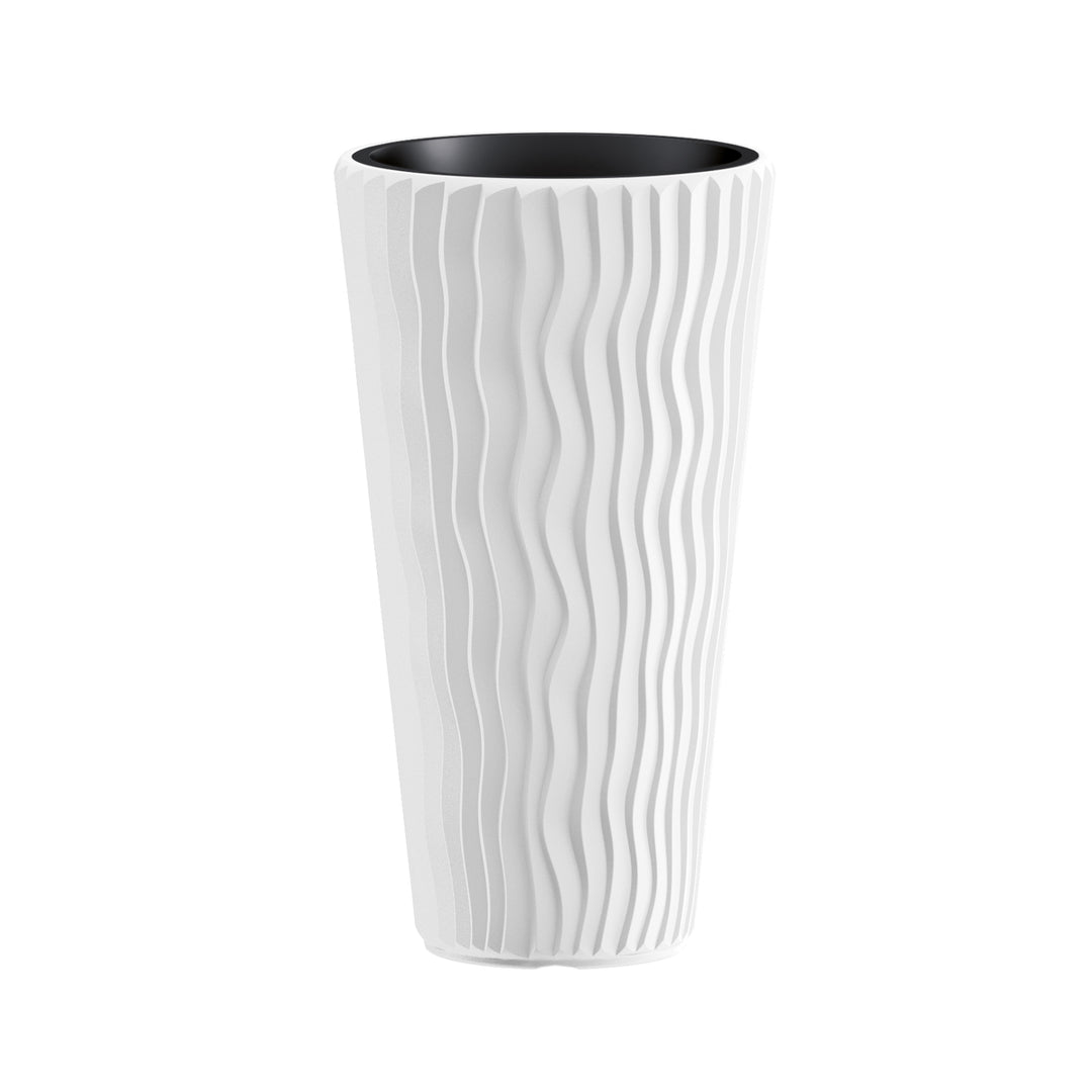 Sandy Slim betétes virágcserép DPSP400-S449 - fehér