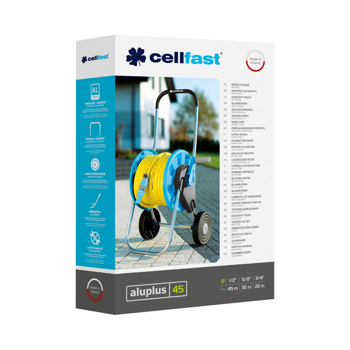 Cellfast Aluplus 1/2" alumínium tömlőállvány kocsi 45m