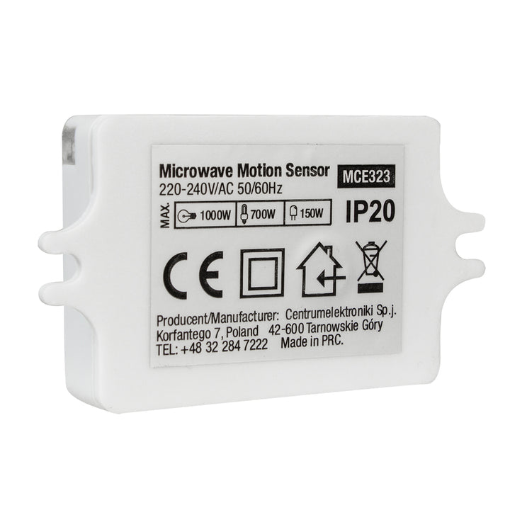 Maclean Energy MCE323 mikrohullámú mozgásérzékelő állítható fényerősséggel, fényidővel és érzékenységgel/működési területtel