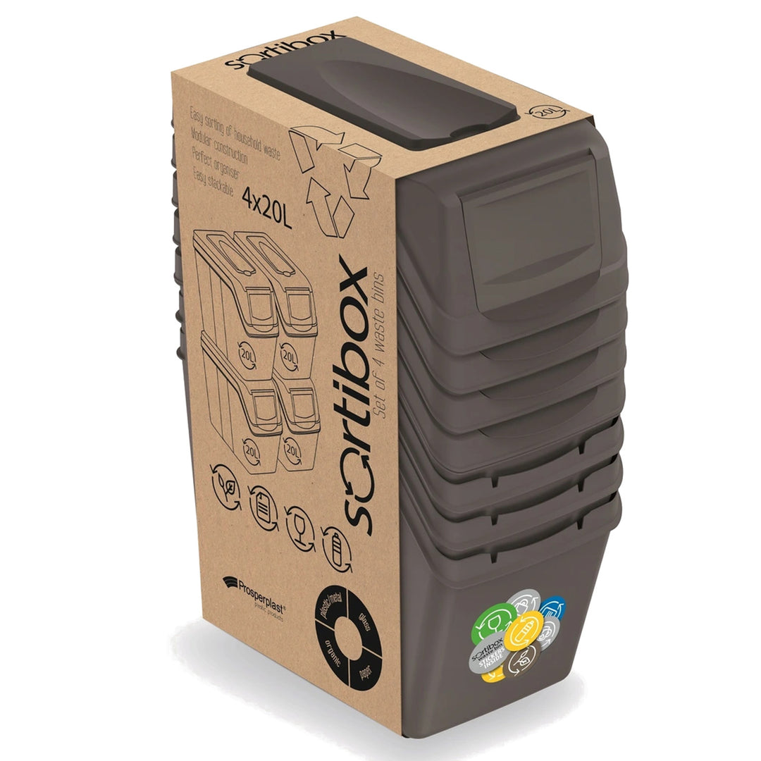 Sortibox 4x20L szürke ISWB20S4 újrahasznosító szemetes szett