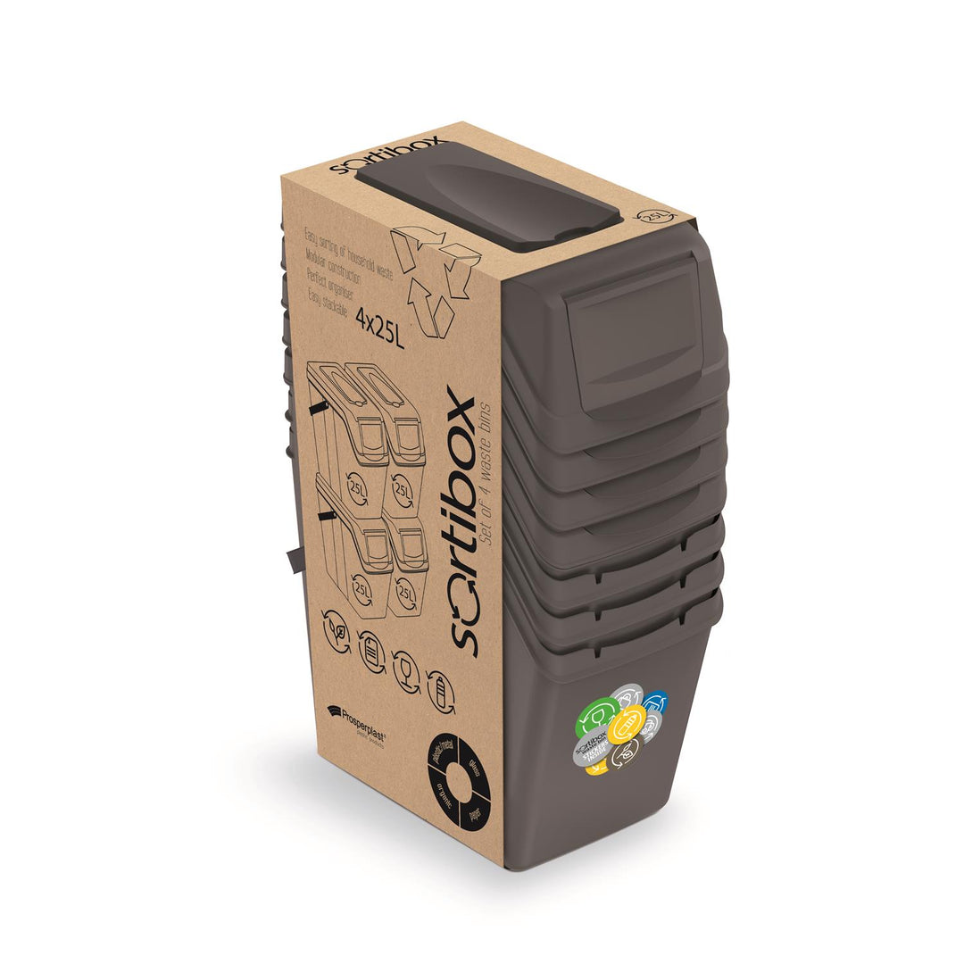 Sortibox tárolókészlet 4x25L szürke ISWB25S4