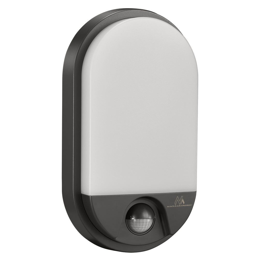 Infravörös mozgásérzékelő LED lámpa MCE340 GR 1100lm 15W IP54 Maclean Energy szín szürke, szín természetes fehér (4000K)