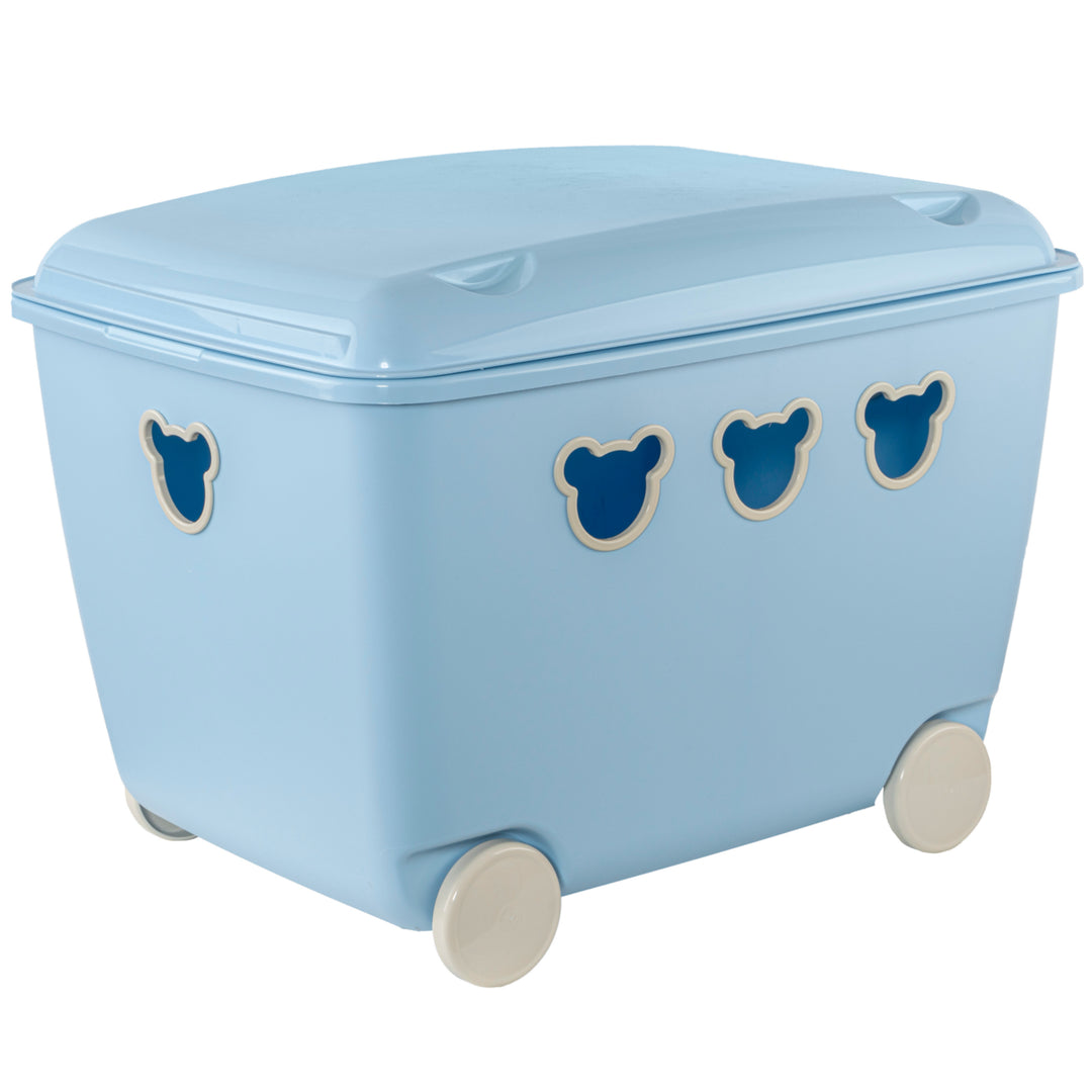 Kerekes játéktároló 55L BranQ Teddy kék