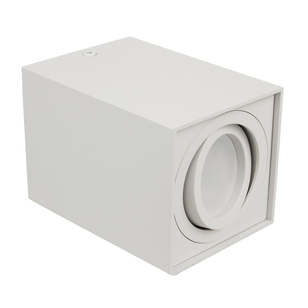 Felszíni halogén spotlámpa GU10 MCE426 W, fehér, 80x80x115mm, szögletes, alumínium, négyzet alakú