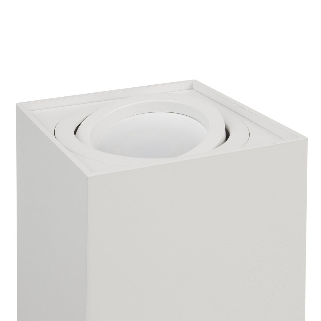 Felszíni halogén spotlámpa GU10 MCE426 W, fehér, 80x80x115mm, szögletes, alumínium, négyzet alakú