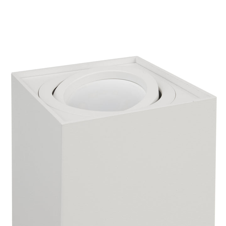 Felszíni halogén spotlámpa GU10 MCE426 W, fehér, 80x80x115mm, szögletes, alumínium, négyzet alakú