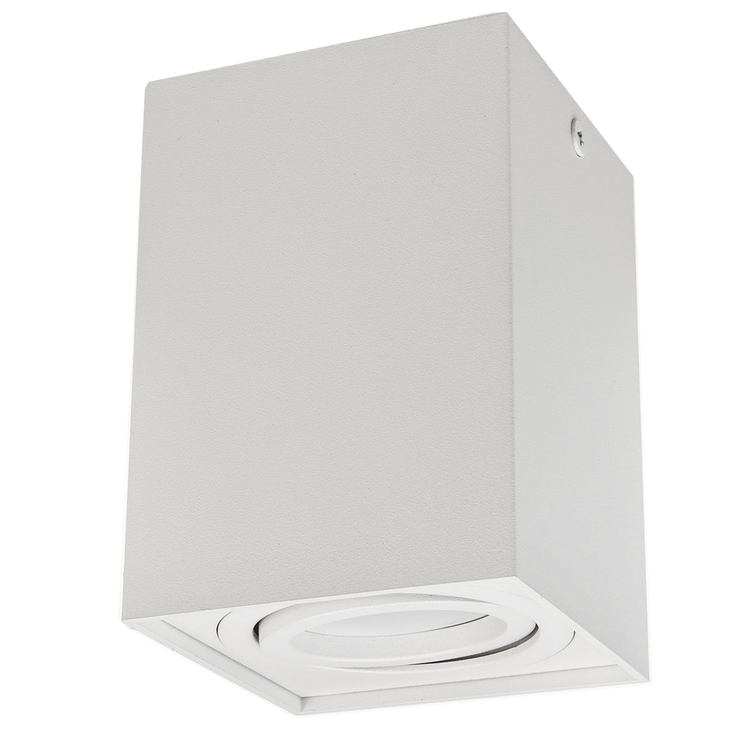 Felszíni halogén spotlámpa GU10 MCE426 W, fehér, 80x80x115mm, szögletes, alumínium, négyzet alakú