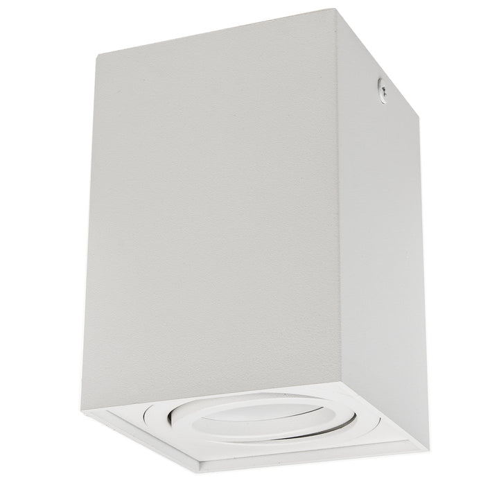Felszíni halogén spotlámpa GU10 MCE426 W, fehér, 80x80x115mm, szögletes, alumínium, négyzet alakú