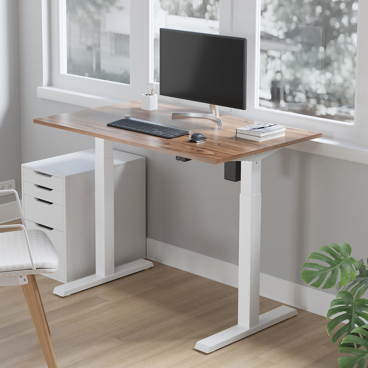 Ergo Office elektromos állítható magasságú íróasztal, max. magasság 123cm, max - 70 kg, asztallap nélkül, fehér, ER-403W