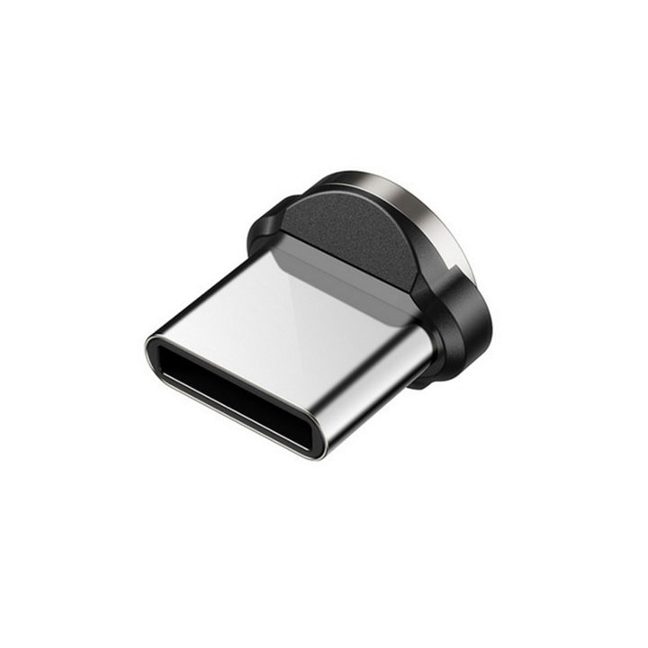 Mágneses USB C 3in1 - 1m-es szögkábel Maclean Energy MCE474 fekete színben, támogatja a 9V/2A, 5V/3A gyorstöltést, nejlon fonott,