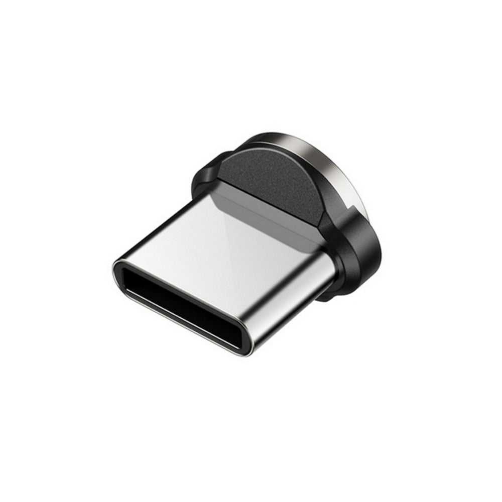 Mágneses USB C 3in1 - 2m-es szögletes kábel Maclean Energy MCE475 fekete színben, támogatja a 9V/2A, 5V/3A gyorstöltést, nejlon fonott,