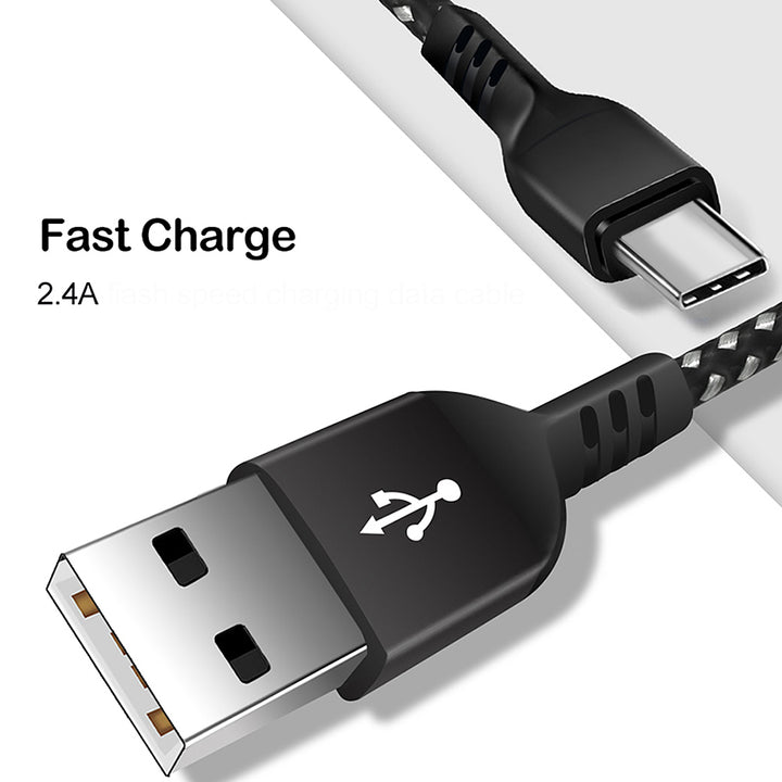 USB C kábel támogatja a Fast Charge 2.4A Maclean Energy MCE471 fekete 1m hosszúságú 5V/2.4A - adatátvitel