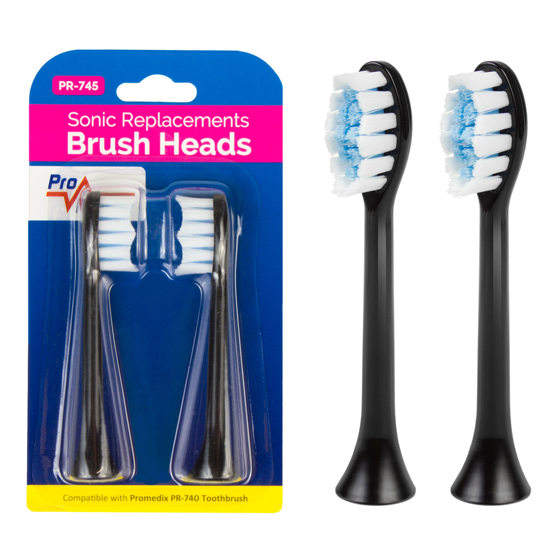 Csere fogkefe készlet PR-740 B Promedix 2 db, PR-745 B fekete színhez