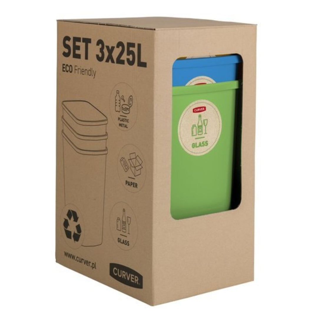 3x25L Curver ECO Friendly válogatótárolók készlete