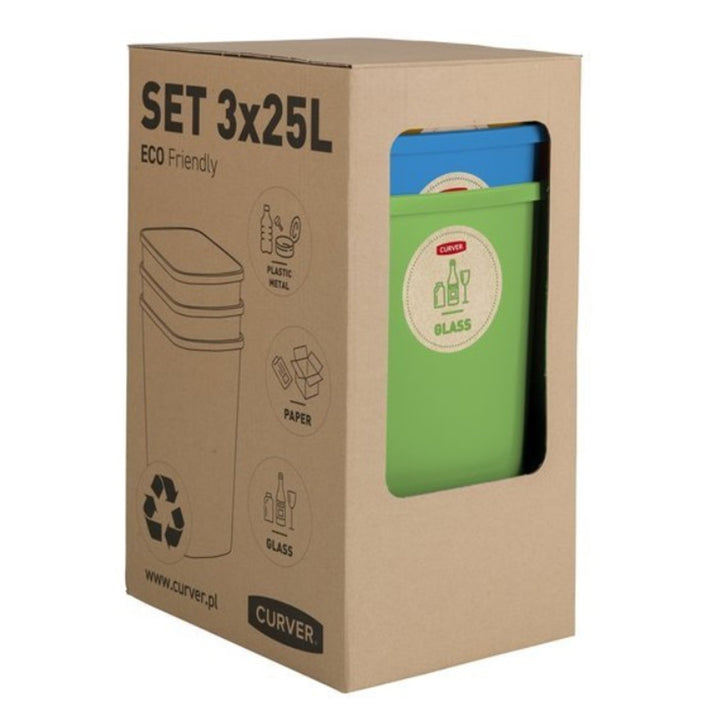 3x25L Curver ECO Friendly válogatótárolók készlete