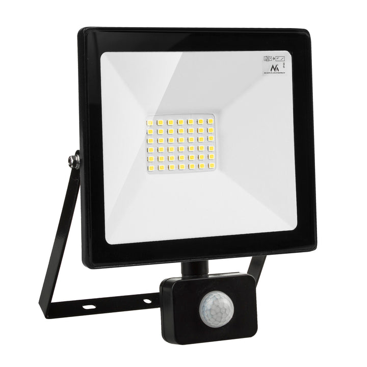 Maclean mozgásérzékelős LED-es reflektor, vékony 30W, 2400lm, semleges fehér (4000K), IP44, MCE630 NW PIR