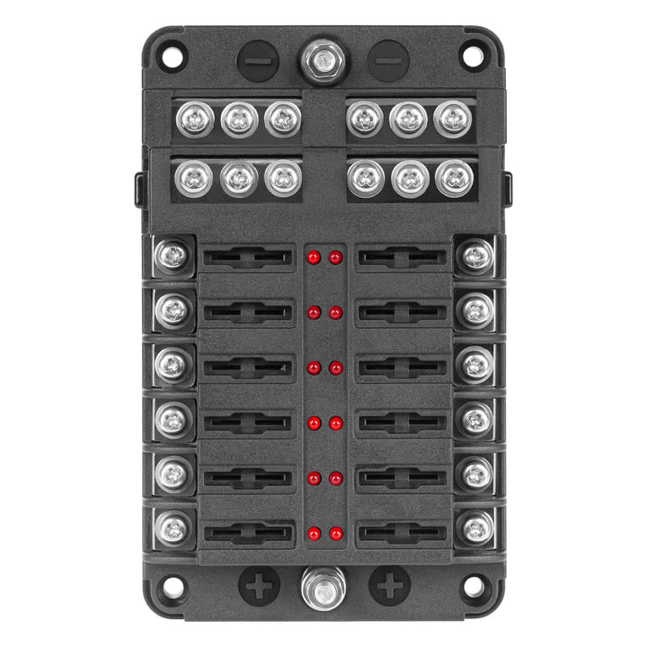 FB-12 biztosítékdoboz negatív sínnel és LED-del