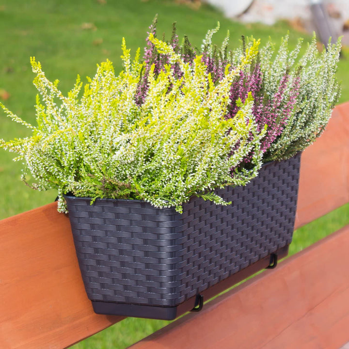 Rattan virágcserép kampókkal Ratolla DRL500PW antracit színű