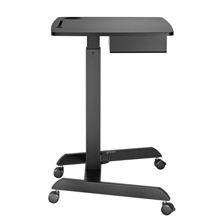 Maclean laptop asztal, állítható magasságú, fiókos, fekete, álló és ülő munkához, max. magasság 113cm - max. 8kg, MC-903B