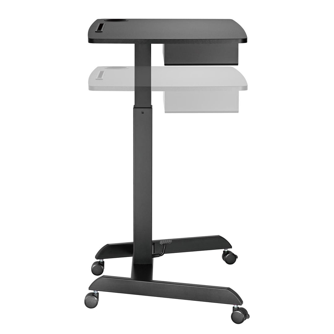 Maclean laptop asztal, állítható magasságú, fiókos, fekete, álló és ülő munkához, max. magasság 113cm - max. 8kg, MC-903B