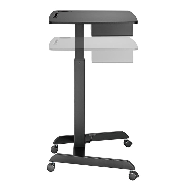 Maclean laptop asztal, állítható magasságú, fiókos, fekete, álló és ülő munkához, max. magasság 113cm - max. 8kg, MC-903B