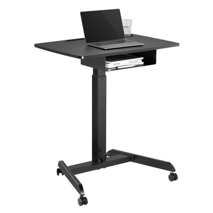 Maclean laptop asztal, állítható magasságú, fiókos, fekete, álló és ülő munkához, max. magasság 113cm - max. 8kg, MC-903B